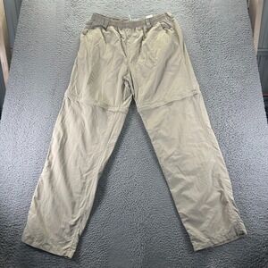 Columbia PFG Pant Mens XL Beige Nylon Windbreaker 2-in-1 Convertible Fishing
